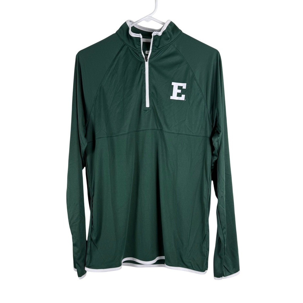 Colosseum Mens Pullover Green 1/4 Zip Jacket Eastern Michigan‎ University Size S